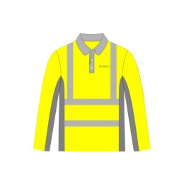 Heat-resistant long-sleeved polo shirt for design and construction industry Customized long-sleeved polo shirt with fluorescent yellow reflective tape Silk-printed logo 100% Polyester Ho's Cleaning Company Food and Environmental Hygiene Department Outsour Heat-resistant long-sleeved polo shirt for design and construction industry Customized long-sleeved polo shirt with fluorescent yellow reflective tape Silk-printed logo 100% Polyester Ho's Cleaning Company Food and Environmental Hygiene Department Outsour